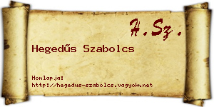 Hegedűs Szabolcs névjegykártya