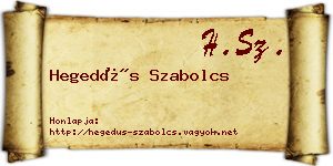 Hegedűs Szabolcs névjegykártya