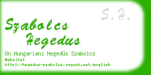 szabolcs hegedus business card